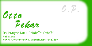 otto pekar business card